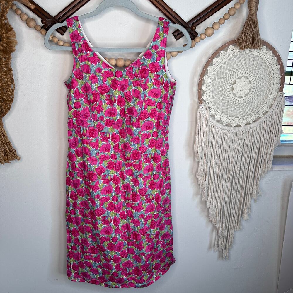 Garnet Hill Pink Rose Floral Sundress